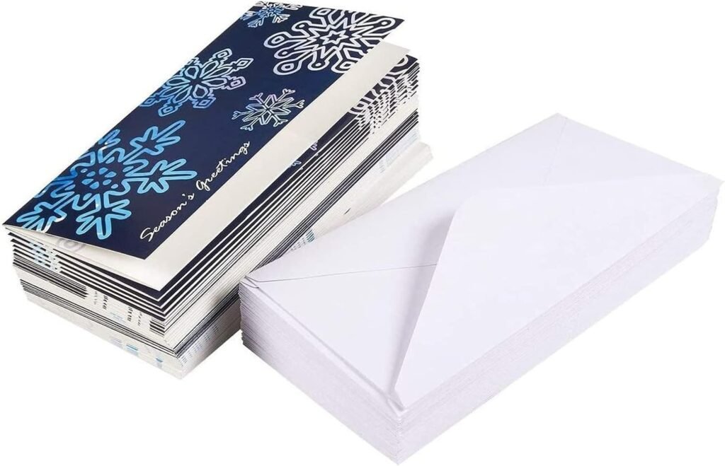 Best Paper Greetings 36 Pack Snowflake Money Holder Christmas Cards with Envelopes, 3.6x7.25 In