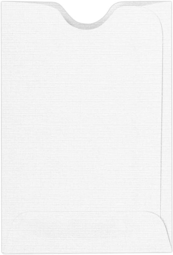 LUXPaper Credit Card Sleeves in 80 lb. White Linen, Card Holders for Gift Cards, 50 Pack, Size 2 3/8 x 3 1/2 (White)