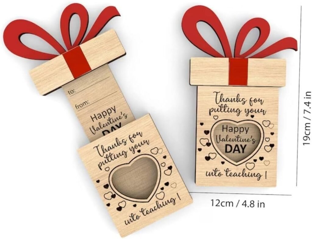 Urbalabs Wood Happy Valentines Day Gift Card Holder Present Box Thank You I Love You Hearts Unique Gifts Presentation 5 Styles Wooden Gift Card Sleeves Made in The USA (Coco Mug)