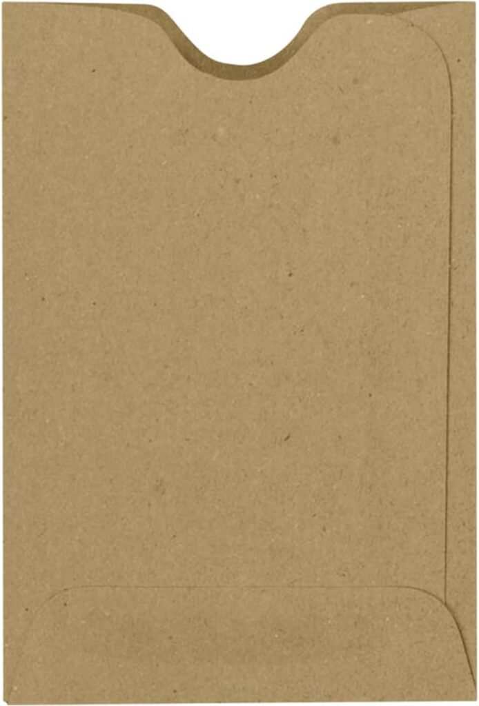 LUXPaper Credit Card Sleeves | 2 3/8 x 3 1/2 | Grocery Bag Brown | 70lb. Text | 50 Qty
