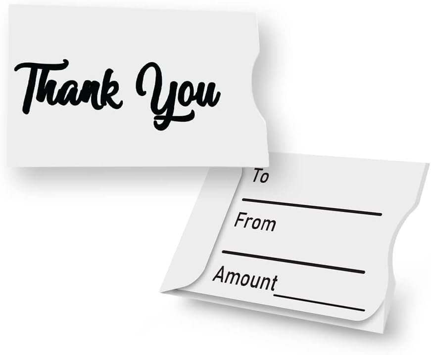 Thank You Gift Card Holder 100 Pack Money Credit Card Sleeves Bulk Review